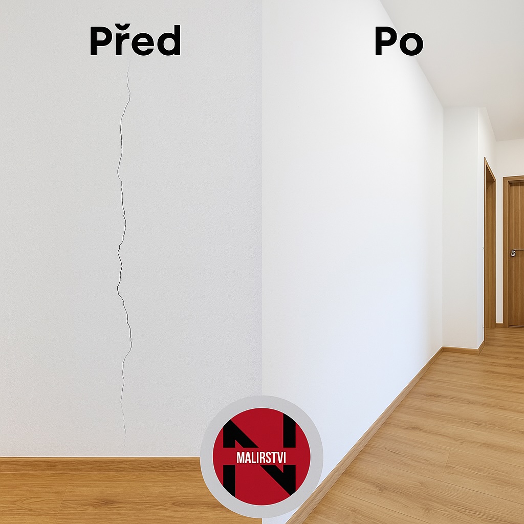 Vymalba a oprava sten domu u Ceskych Budejovic